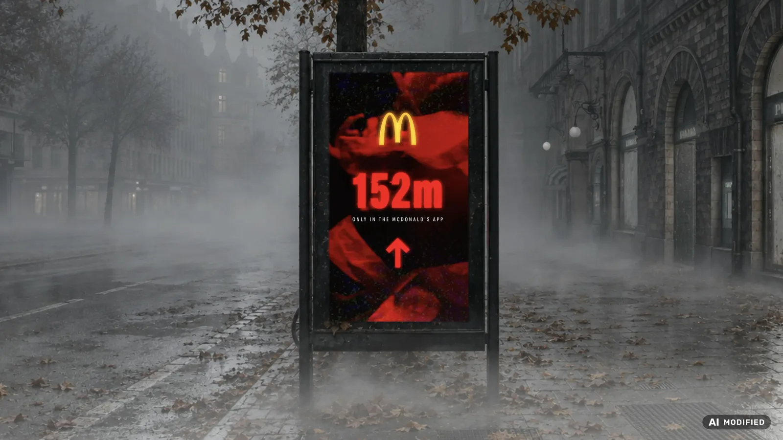 Sisli sokakta eski McDonald’s konumuna yönlendiren dijital açıkhava ilanı