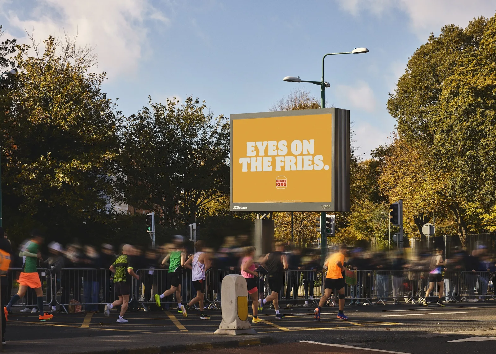 Dublin Maratonu güzergâhındaki Burger King destek mesajları