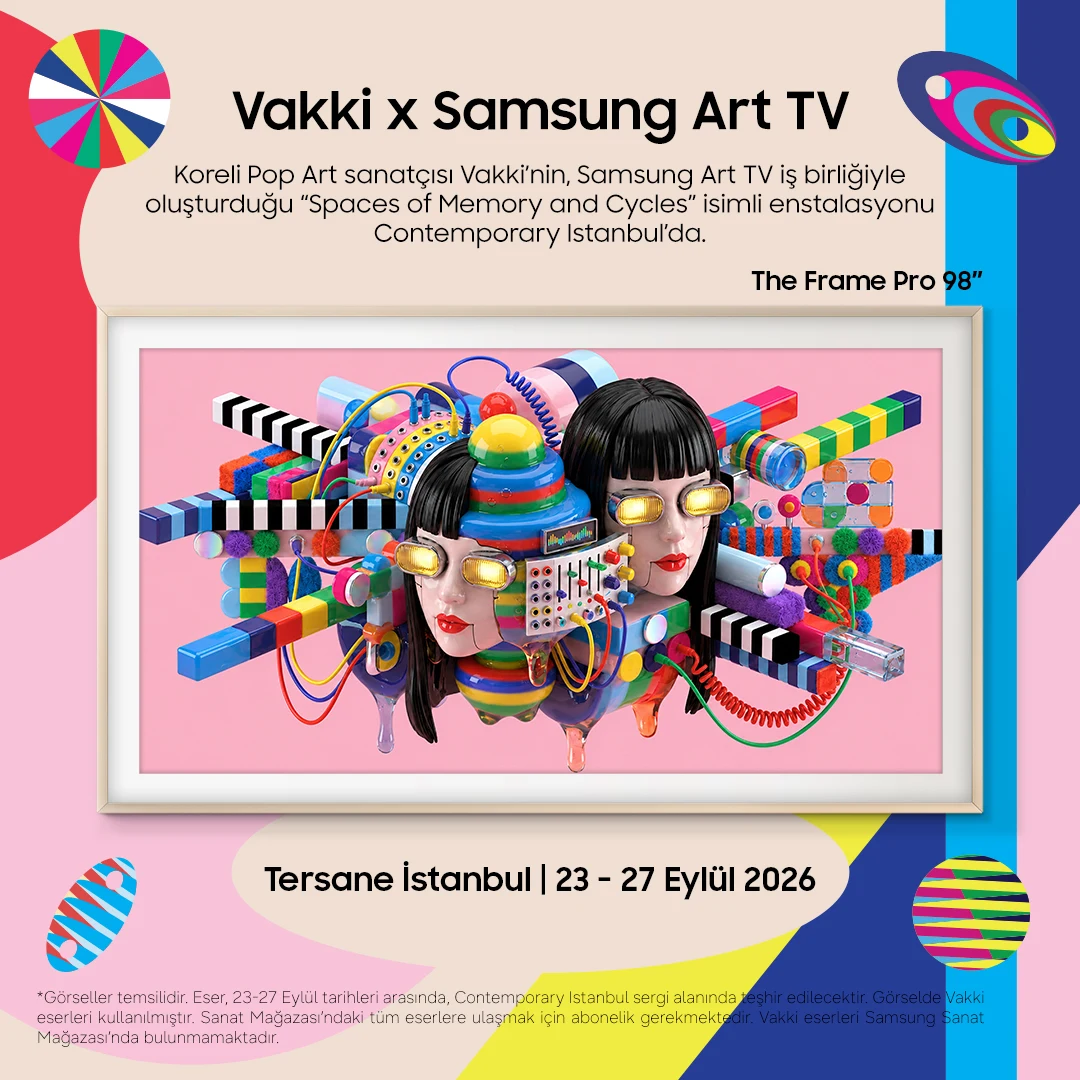 Vakki'nin Samsung ekranlarla kurduğu dijital sanat enstalasyonu